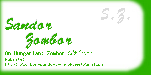 sandor zombor business card